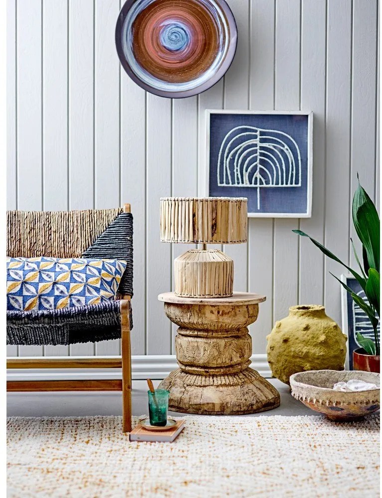 Poltrona nero-marrone con intreccio Grant - Bloomingville