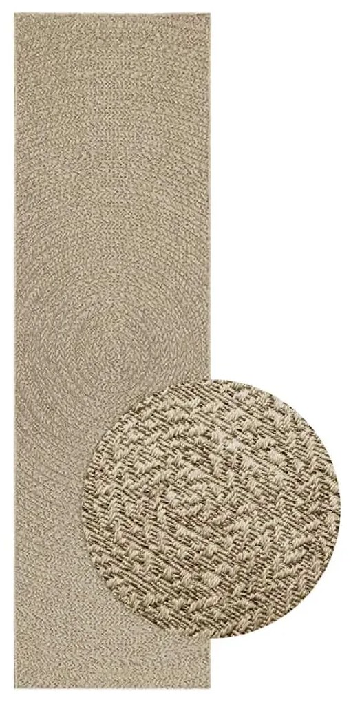 Tappeto Zızur Beige 80x250 Cm Aspetto Iuta Interni Ed Esterni /