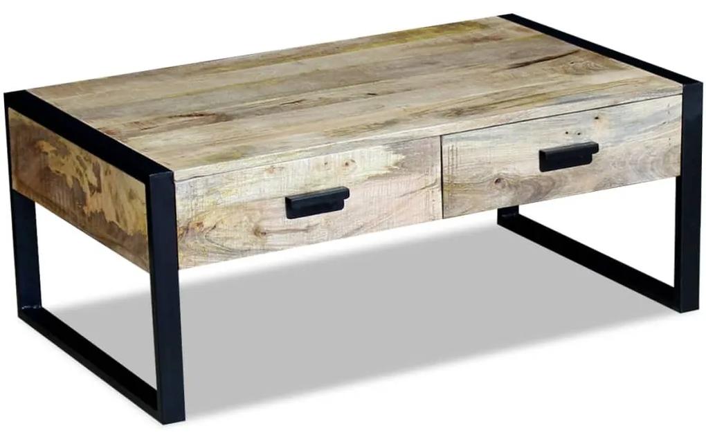 Tavolino da caffè in legno massello di mango 100x60x40 cm
