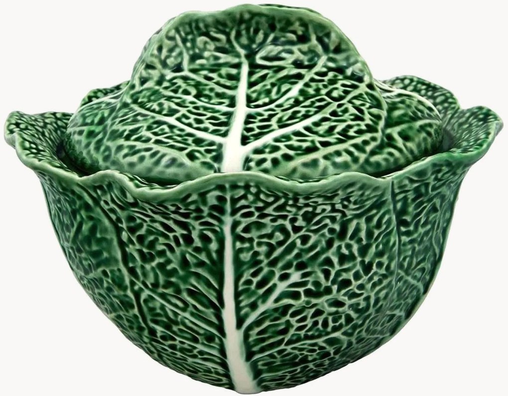 Ciotola da portata dipinta a mano con coperchio Cabbage