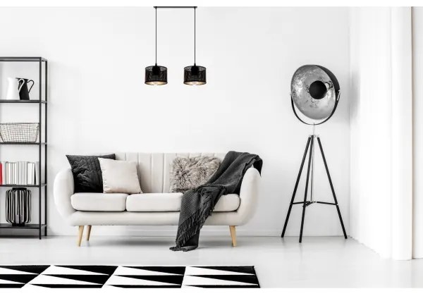 Lampadario a sospensione con filo ALDO 2xE27/60W/230V nero