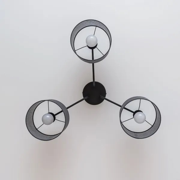 Plafoniera ALBA 3xE27/15W/230V grigio