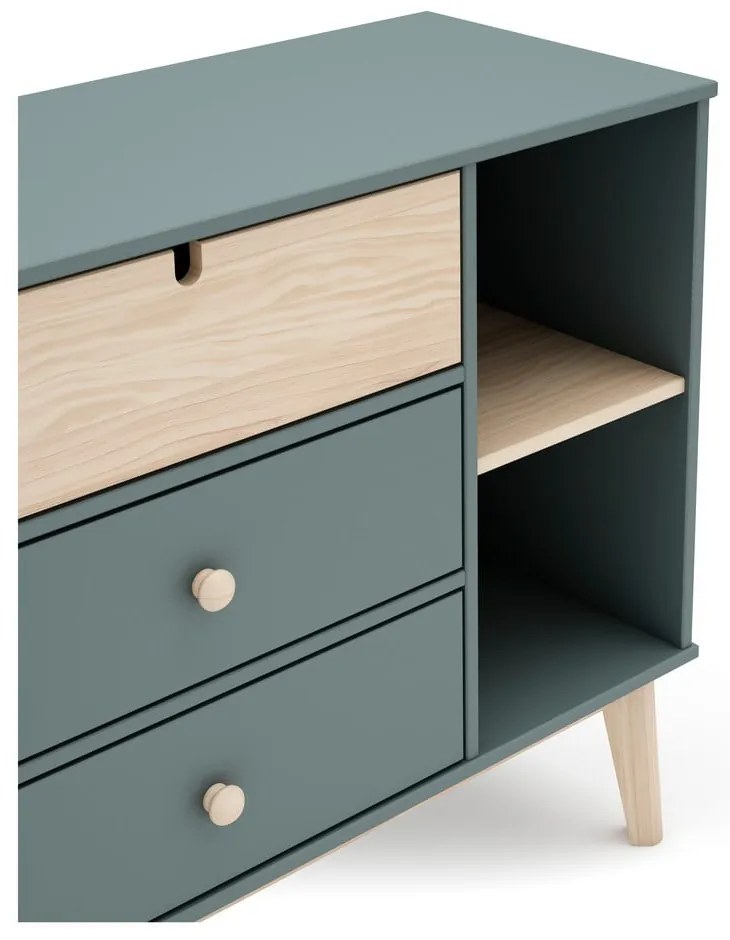 Cassettiera per bambini verde polveroso 90x81x40 cm Estefania – Marckeric