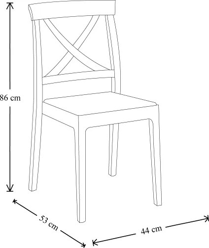 Sedia polipropilene impilabile per uso interno ed esterno ARTEMIDE marrone Set da 2