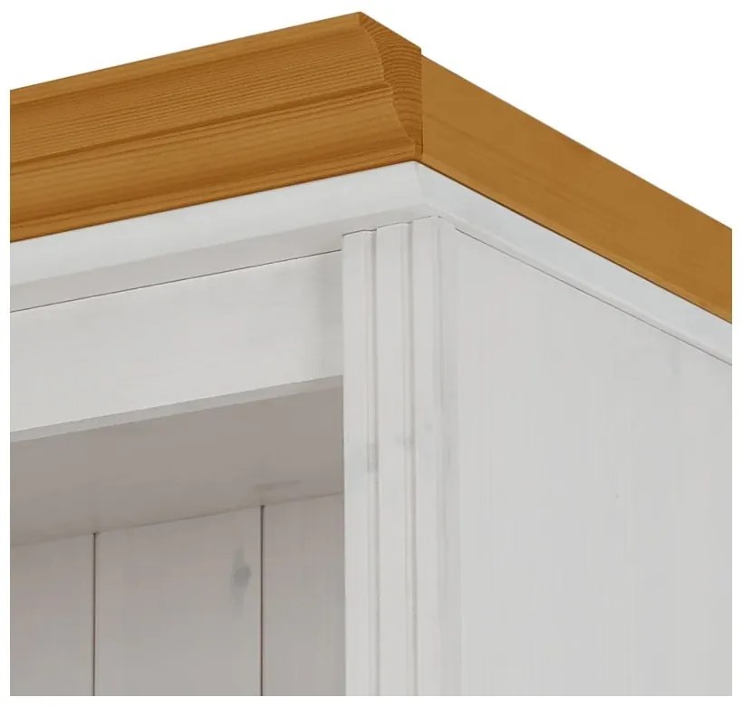 Libreria bianca in pino massiccio 74x223x37 cm Anita – Støraa