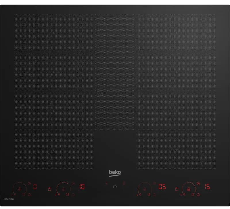 Beko HII68811NT: Piano a Induzione, 8 Zone con 2 Sezioni IndyFlex+ e 1 Extension, 60 cm. Colore del prodotto: Nero, Posizionamento dell'apparecchio: