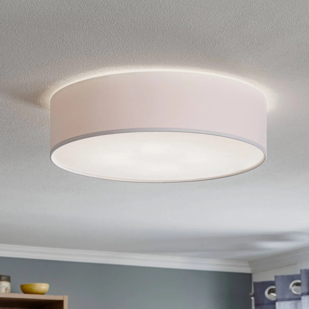 Plafoniera soffitto Rondo TK Lighting, dimmerabile, Bianco / Opale, Camera da letto, Tessuto / Stoffa / Seta, Moderno, Plafoniera