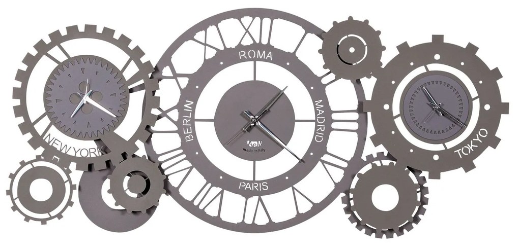 Arti & Mestieri Orologio moderno Fuso MECCANO ardesia fango