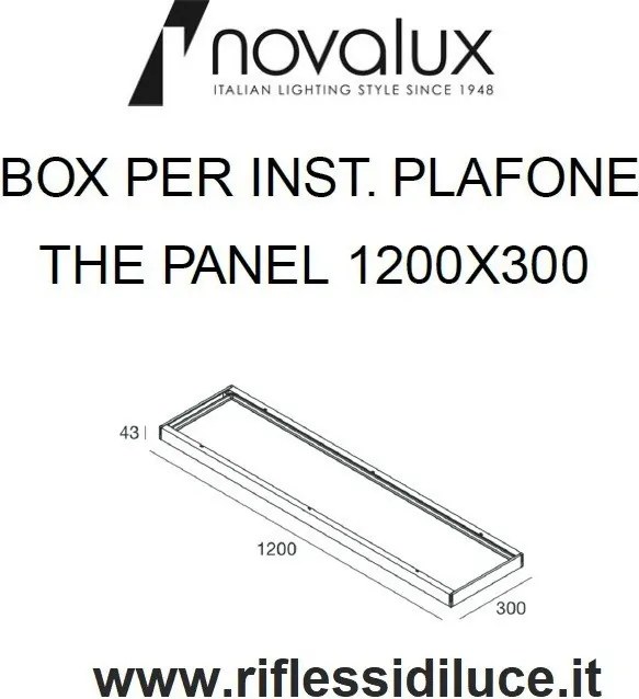 Novalux box contenitore a soffitto per pannelli led 120X30
