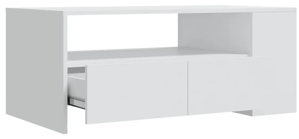 Tavolino da Salotto Bianco 102x55x42 cm in Legno Multistrato