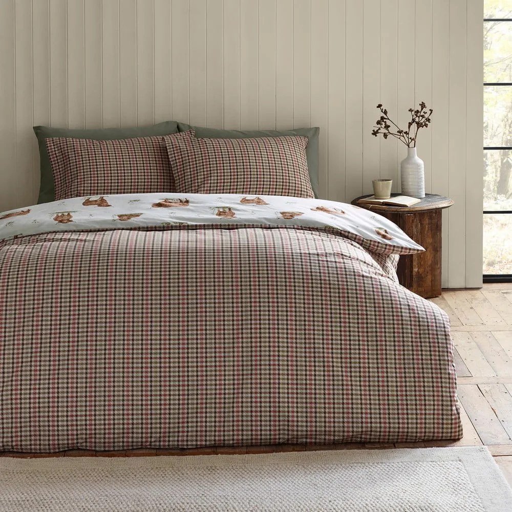 Set copripiumino e federa marrone e beige per letto matrimoniale 200x200 cm Angus Highland Cow – Catherine Lansfield