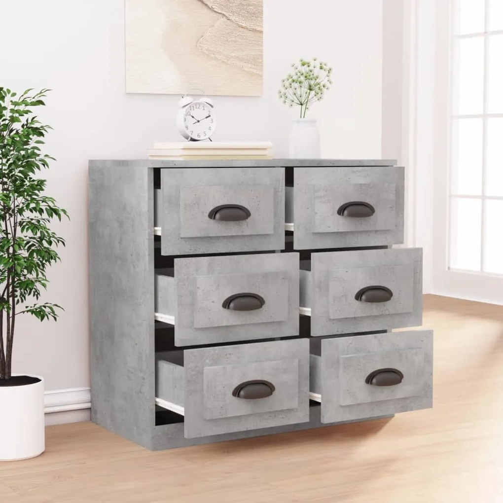 Credenza grigio cemento 70x35,5x67,5 cm in legno multistrato