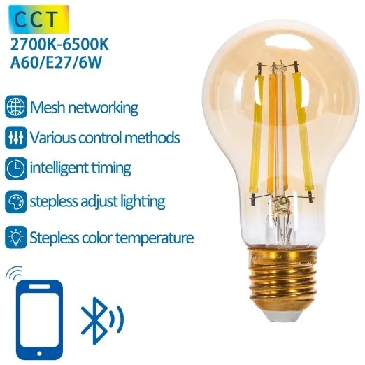 Lampadina LED FILAMENT A60 E27/6W/230V 2700-6500K - Aigostar