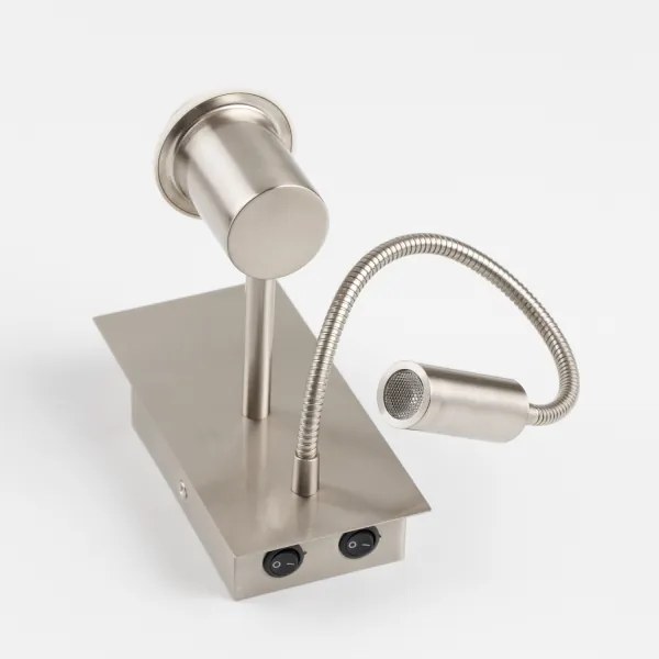 Brilagi - Applique a LED NUBILA 1xE27/25W/230V+LED/3W cromo/marrone chiaro