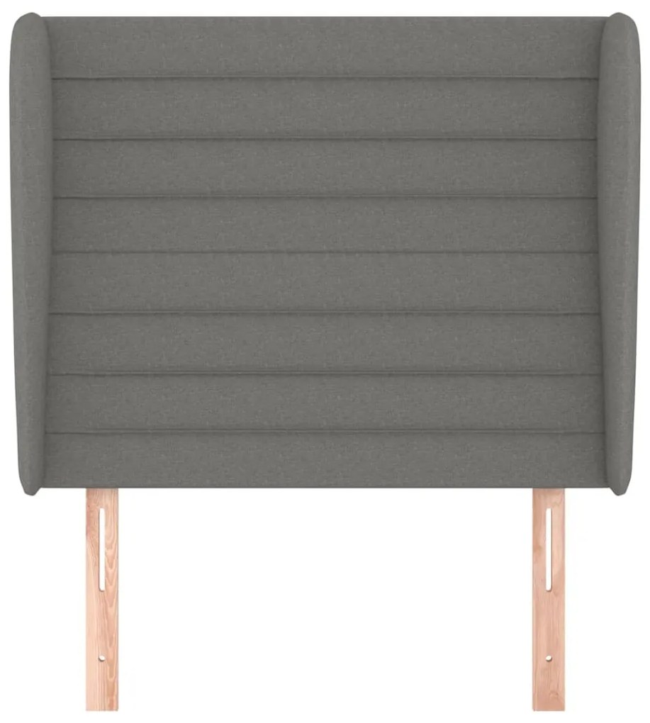 Testiera ad orecchio grigio scuro 83x23x118/128 cm in tessuto