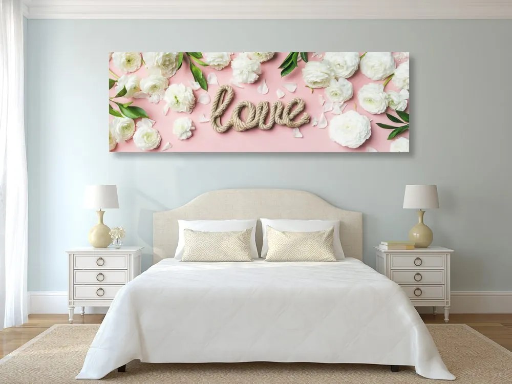 Quadro su tela – Scritta Love in stile romantico