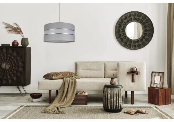 Lampadario su corda CORAL 1xE27/60W/230V d. 40 cm grigio