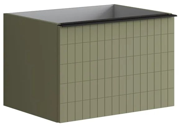 Mobile da bagno sotto lavabo Pixel grid verde laccato opaco L 60 x H 40 x P 45.5 cm 1 cassetto, lavabo non incluso