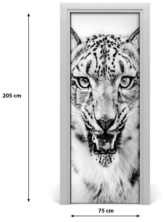 Adesivo per porta Pantera di neve 75x205 cm