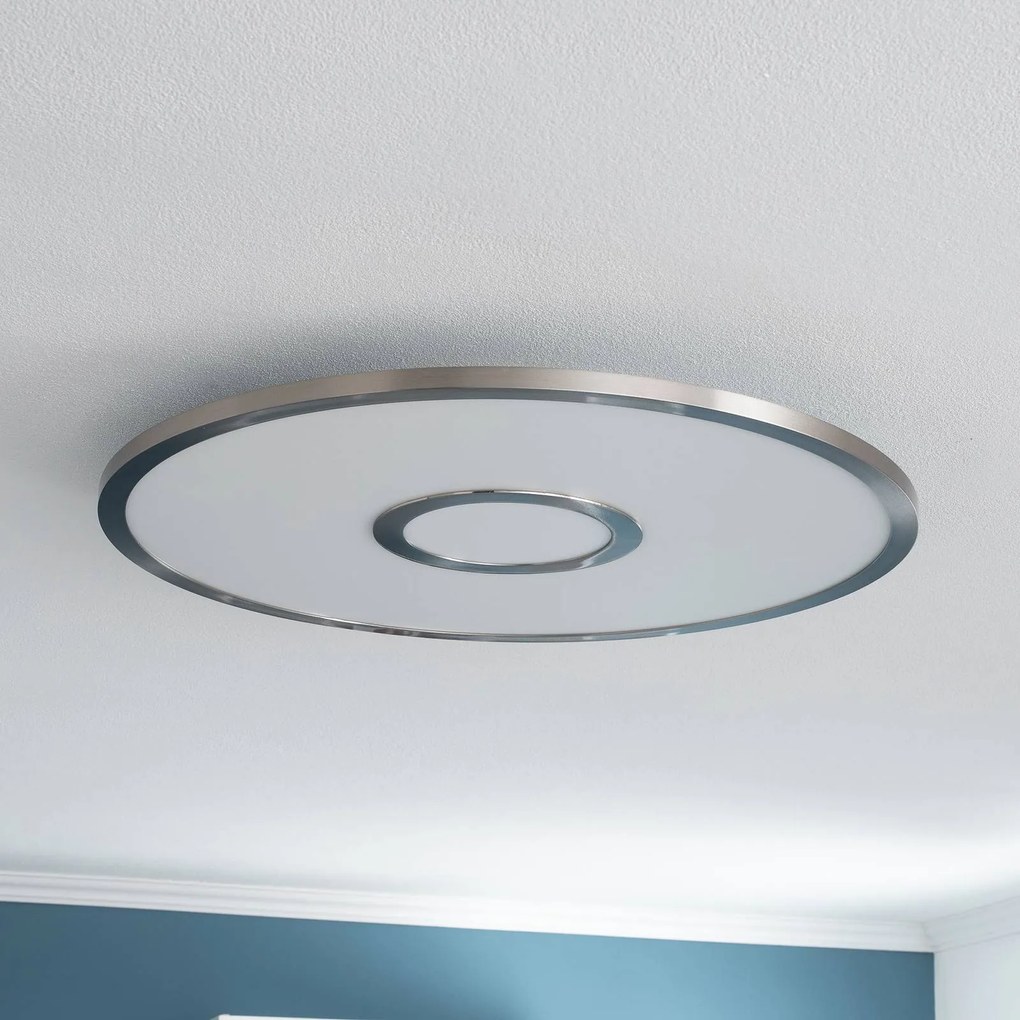 Plafoniera a LED Linema Lucande, dimmerabile, Alluminio / Grigio / Zincato, Soggiorno / Sala da pranzo, Alluminio, Moderno, Plafoniera LED