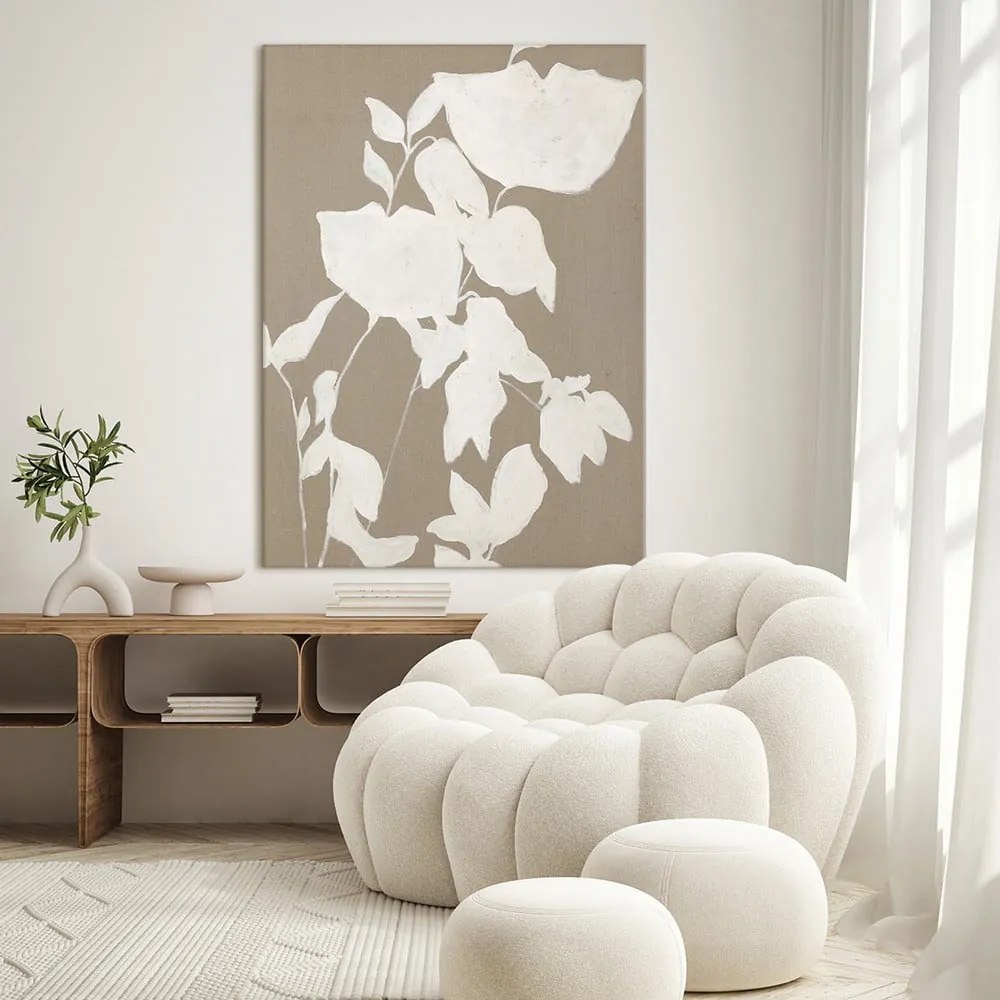 Quadro dipinto a mano 90x120 cm Fortuna White - Malerifabrikken