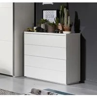 Com moderno con 4 cassetti in finitura Bianco laccato lucido ZCMPRVCT7166