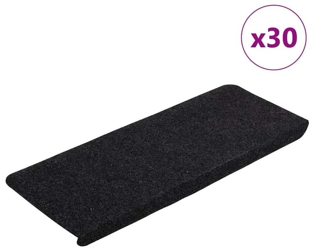 Tappetini Autoadesivi Per Scale 30 Pz Neri 65x24,5x3,5 Cm /