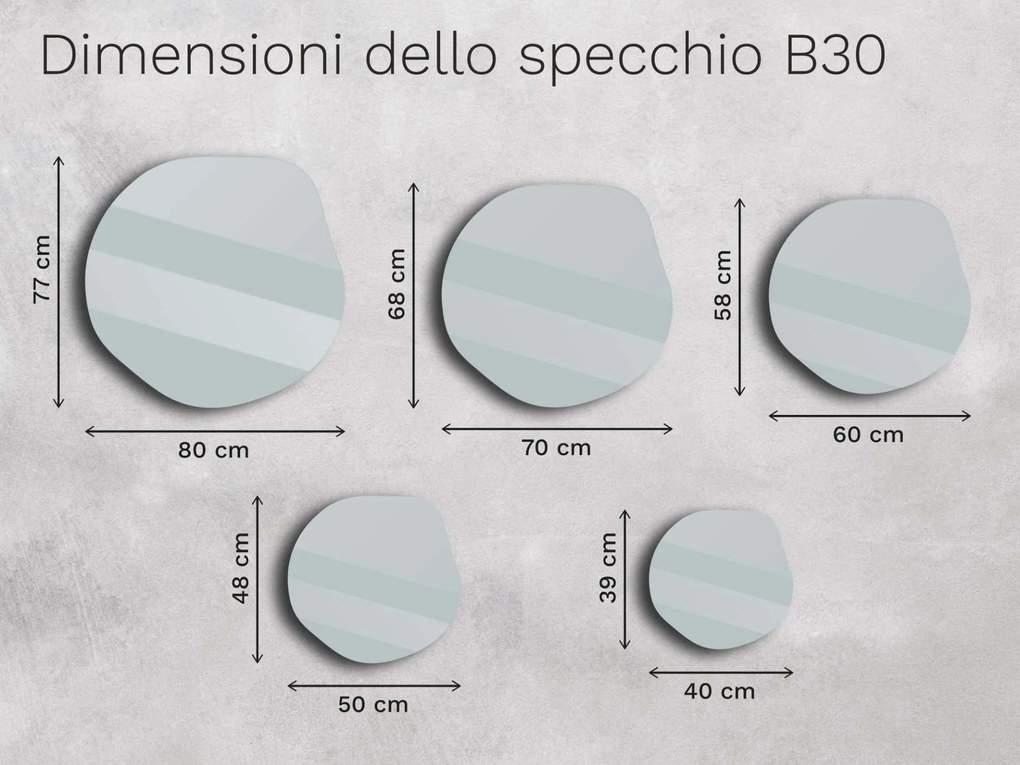 Specchio bronzeo Base B30 50×48