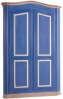 Armadio shabby 2 porte in legno blu e miele 131x63x214