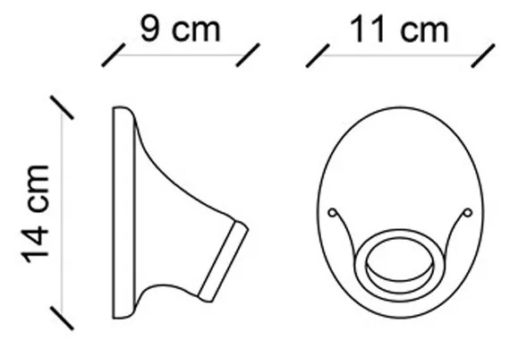 Applique Vintage Senza Diffusore Ceramica Azzurro 1 Luce E27