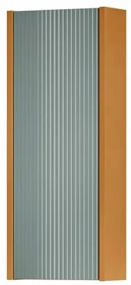 Pensile bagno Niwa laccato opaco senape con vetro verde timo, 1 anta apertura da sinistra P 17 x L 30 x H 78.5 cm