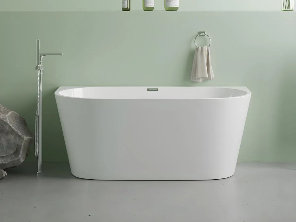 Vasca da bagno semi freestanding 175 litri 130 x 71,5 x 58 cm Acrilico Bianco - DIVINA