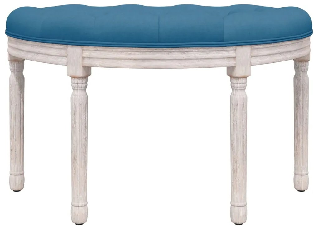 Panca blu 81,5x41x49 cm in velluto