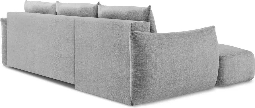 Divano angolare grigio chiaro allungabile (con penisola a sinistra/con chaise lounge) Leila – Makamii