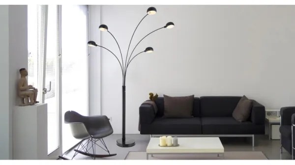 Globo 58228NB - Lampada con piedistallo SEYMOUR 5xE14/40W/230V nero