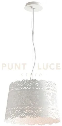 Lampadario a sospensione cluny bianca 3 luci attacco e14 40x145cm