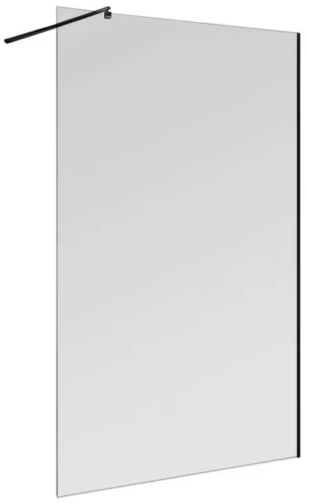 Doccia Walk-In 170 cm trasparente 6 mm profilo nero opaco H 200 cm Klug