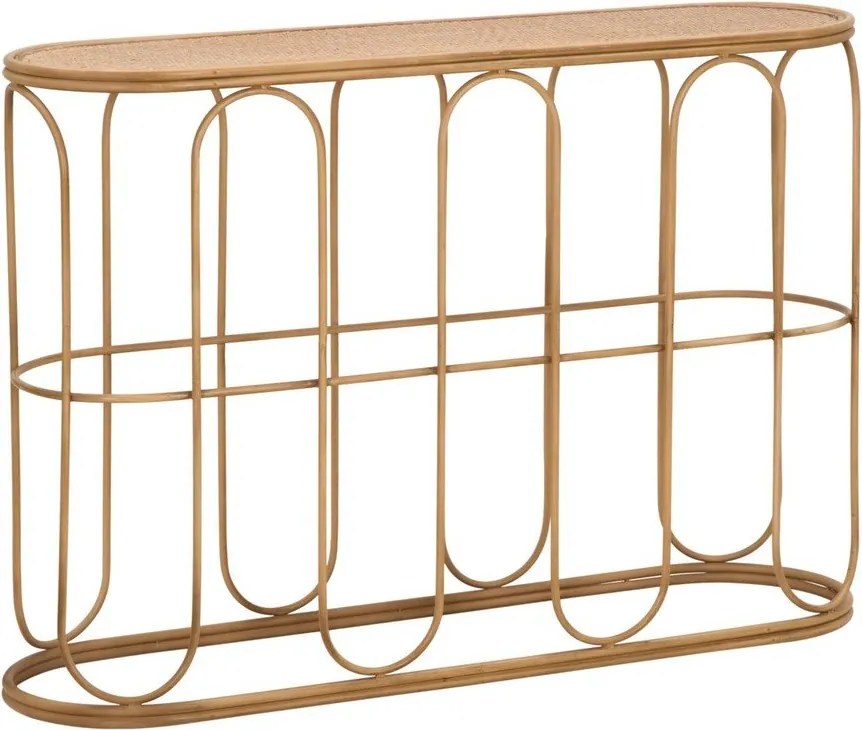 Tavolo consolle di colore naturale in rattan 32x110 cm Samui – Mauro Ferretti