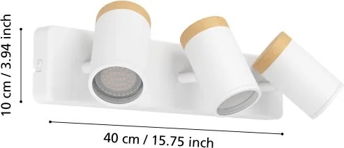 Eglo 300004 - Faretto per bagno CONSUMA 3xGU10/3W/230V IP44 bianco/beige