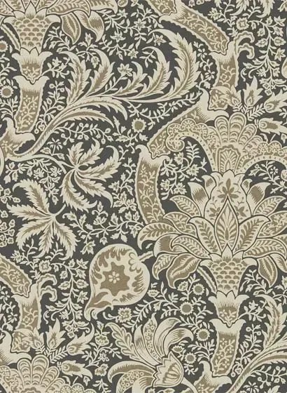 Morris & Co Carta da parati Indian - Charcoal/ Nickel