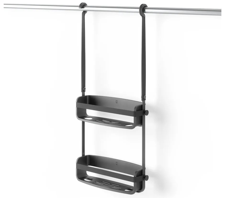Mensola in plastica nera per bagno sospesa Flex - Umbra