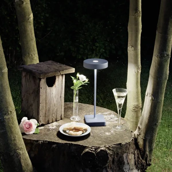 Lampada tavolo senza fili LED ricaricabile USB touch TAP Blu avion 12x32 cm