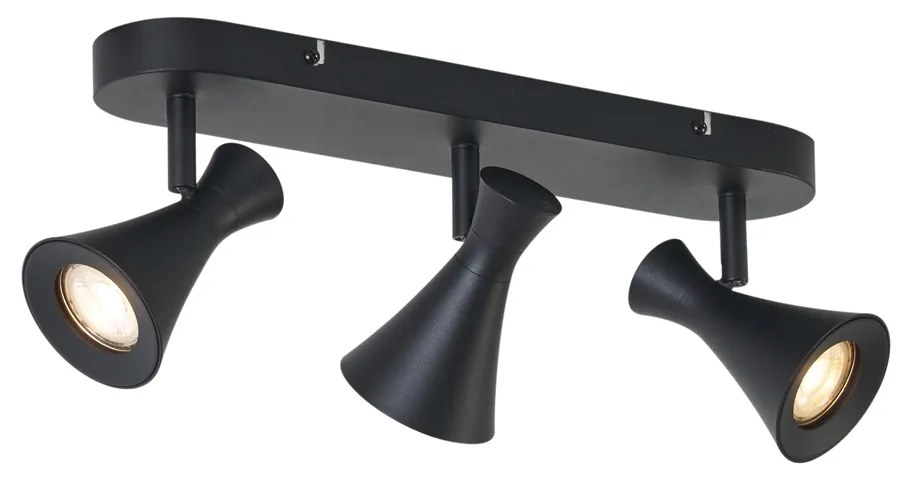 Faretto da soffitto moderno nero a 3 luci regolabile - Triangle