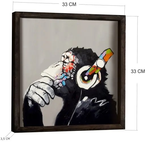 Quadro da parete 33x33 cm nero/multicolore