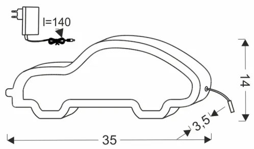 Lampada da scrivania LED per bambini CAR LED/11W/230V blu