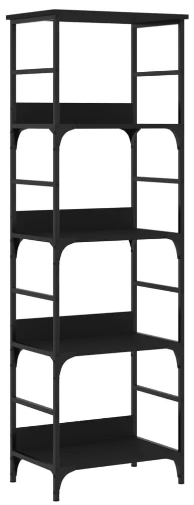 Libreria nera 50x33x153 cm in legno multistrato
