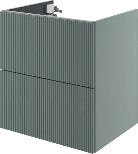 Mobile da bagno sottolavabo Neo Groove L60 X P48 X H70 due cassetti, verde salvia cannettato