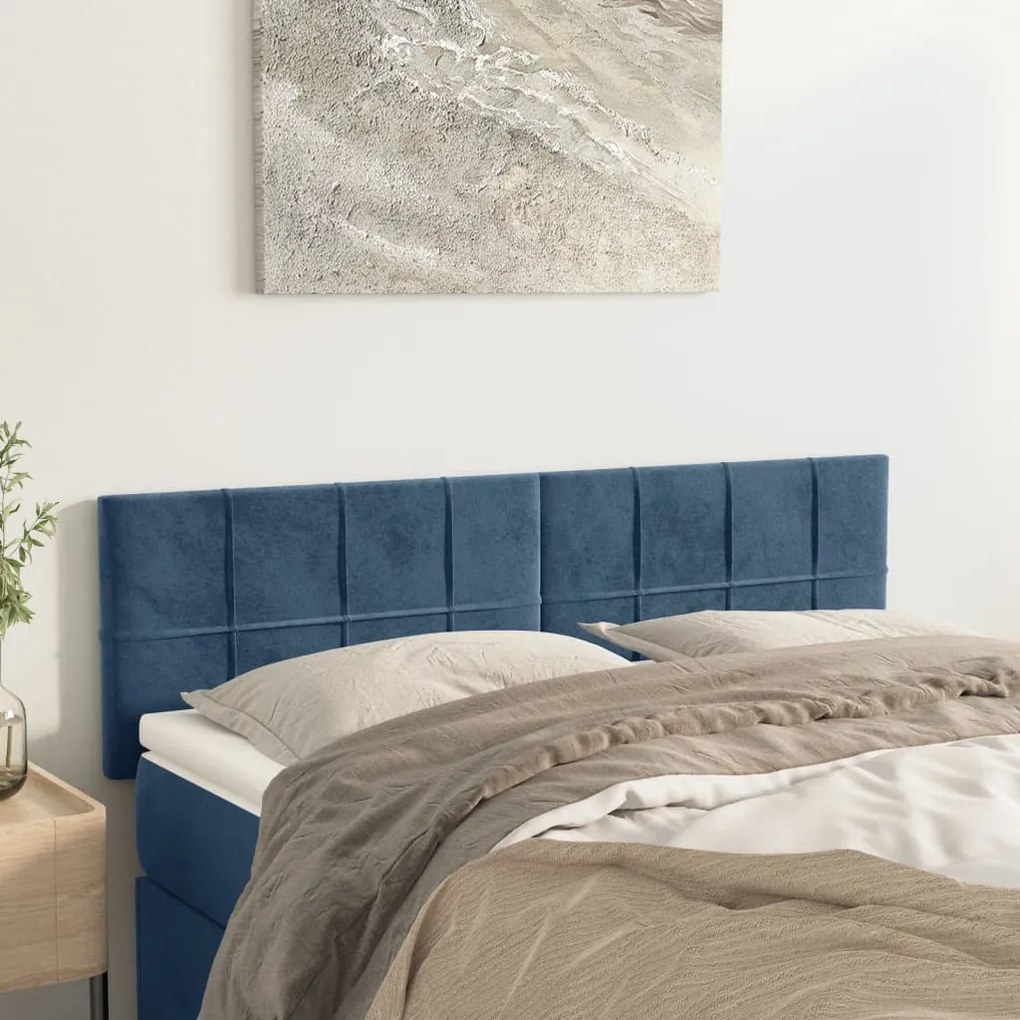 Testiere 2 Pz Blu Scuro 72x5x78/88 Cm İn Velluto /