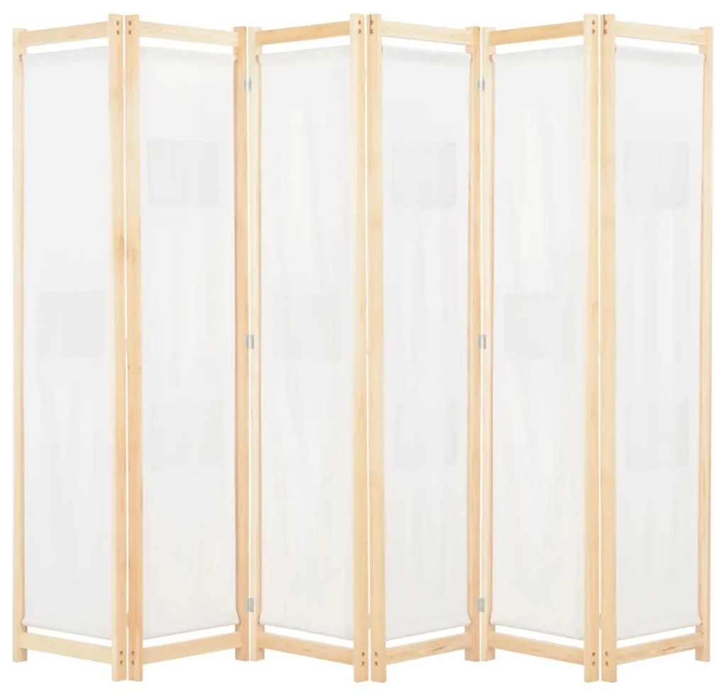 Divisorio A 6 Pannelli 240x170x4 Cm İn Tessuto Crema /