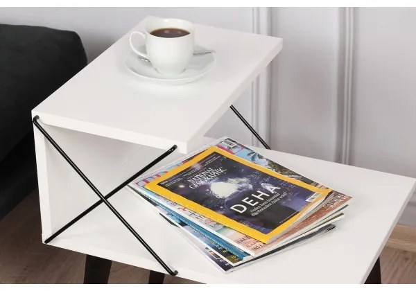 Comodino CROSS 55x50 cm bianco